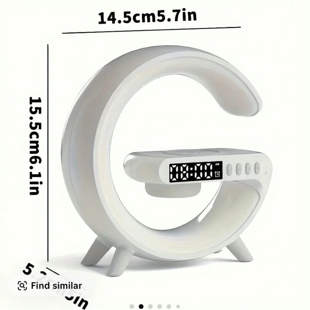 Multicolor LED Clock with Wireless Charging - Picture 4 of 10